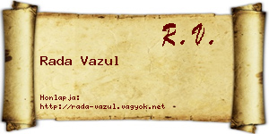 Rada Vazul névjegykártya